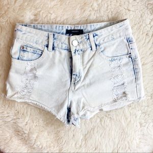 Retro Forever 21 High rise Acid Wash short shorts